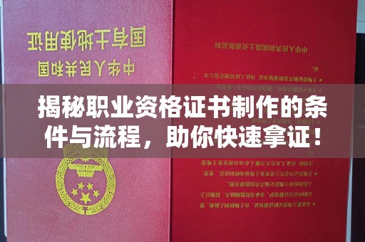 汉川揭秘职业资格证书制作的条件与流程，助你快速拿证！