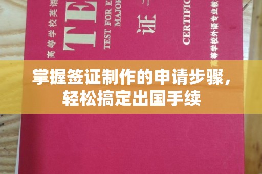 汉川掌握签证制作的申请步骤，轻松搞定出国手续